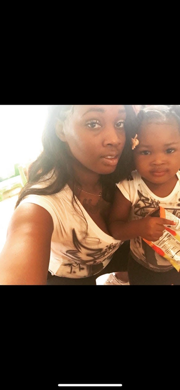 Monique Stewart with her daughter.