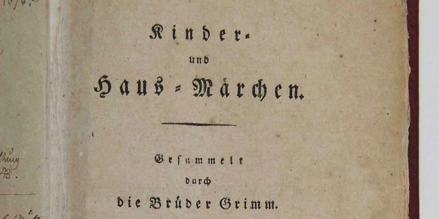 The cover page of an original edition of the Brothers Grimm fairy tales