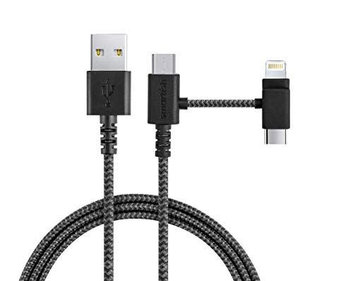 3-in-1 Universal Fast Fabric Wrapped 6-Foot Charging Cable