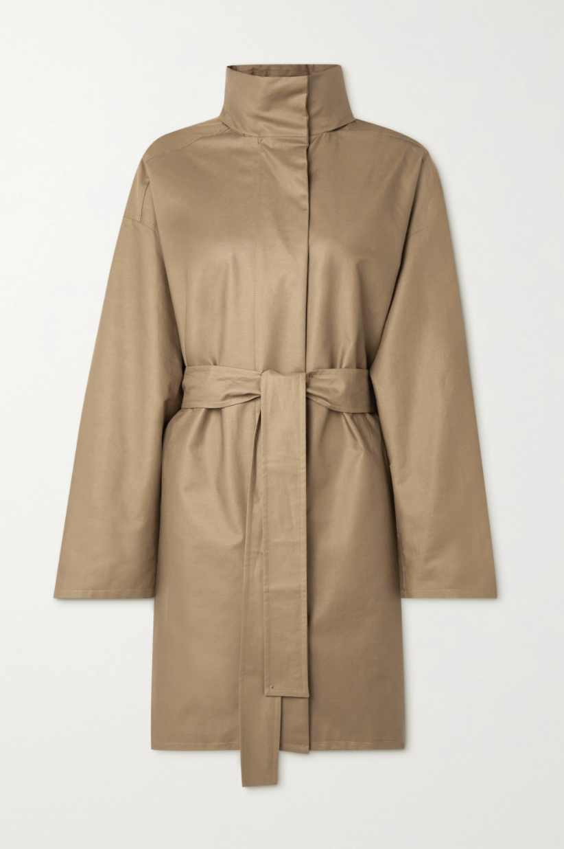 Paulita Hooded Belted Cotton-shell Coat