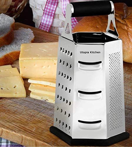 Utopia Kitchen - Cheese Grater & Shredder - Stainless Steel - 6