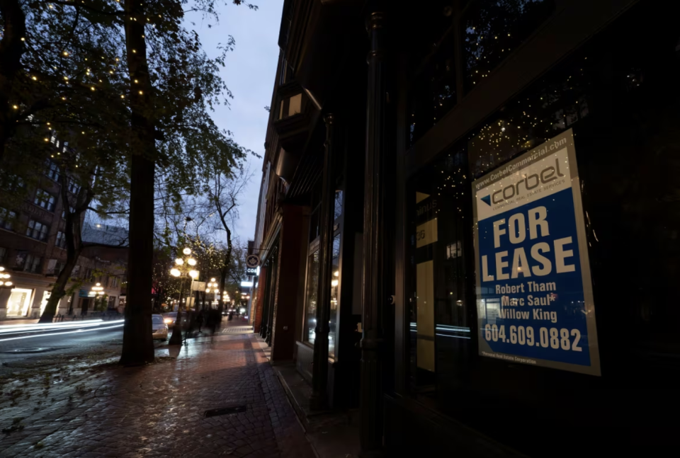 A vacant commercial building in Vancouver. Canada is among the richest countries in the world but it isn't as rich as it once was when compared to peer countries like Australia, New Zealand and the United Kingdom, according to OECD data. (Jonathan Hayward/Canadian Press)