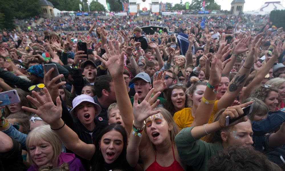 Music fans at a festival