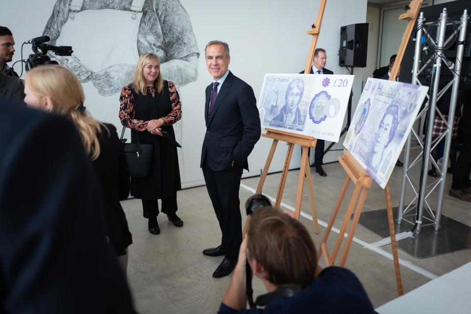 Governor of the Bank of England, Mark Carney, at the unveiling of the new £20 note featuring JMW Turner at the Turner Gallery, Margate (PA)