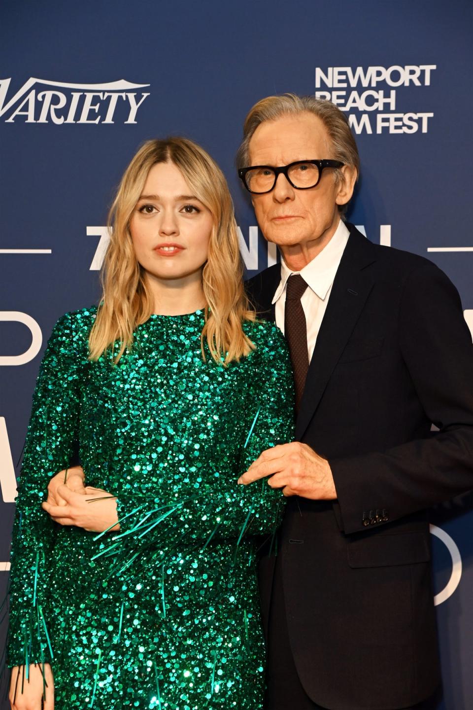 Nighy pictured with Aimee Lou Wood at the event (Dave Benett/Getty Images for Newport Beach Film Festival)