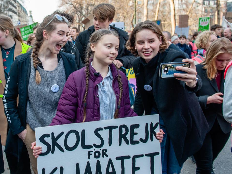 greta thunberg selfie