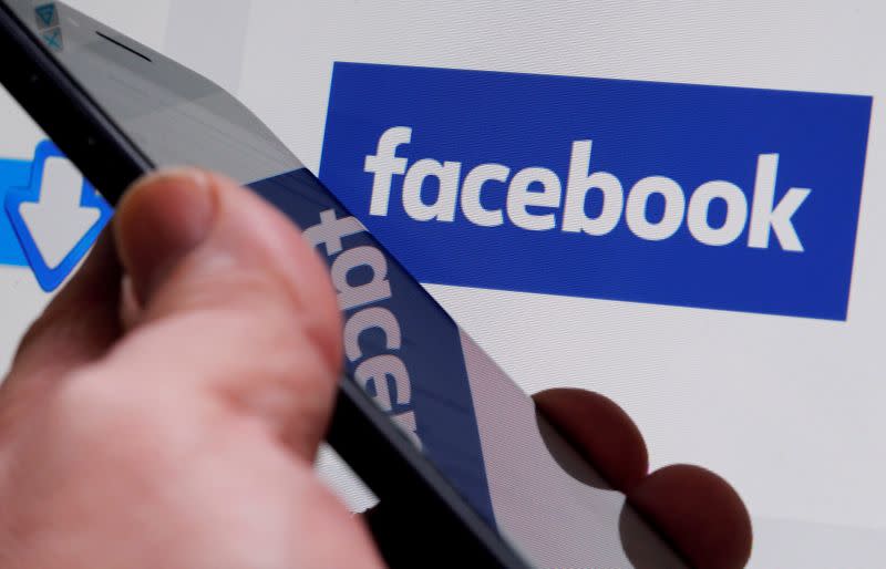 FILE PHOTO: The Facebook logo is displayed on their website in an illustration photo taken in Bordeaux