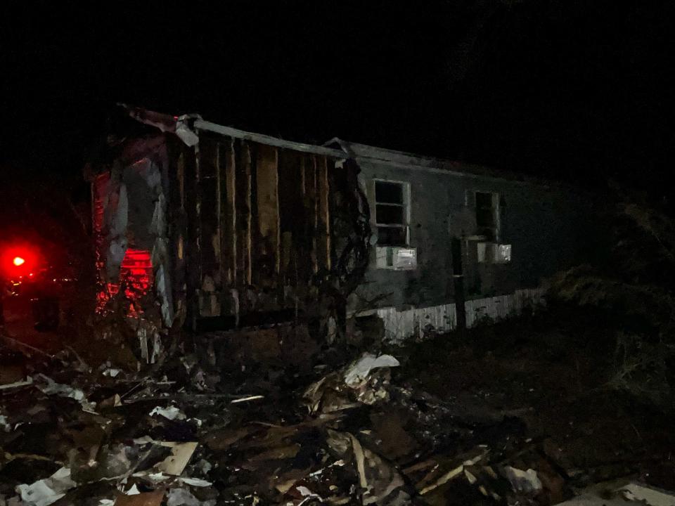 A mobile home on Hemphill Road in Gaskin was destroyed in a fire Wednesday. All residents and pets made it out safely.