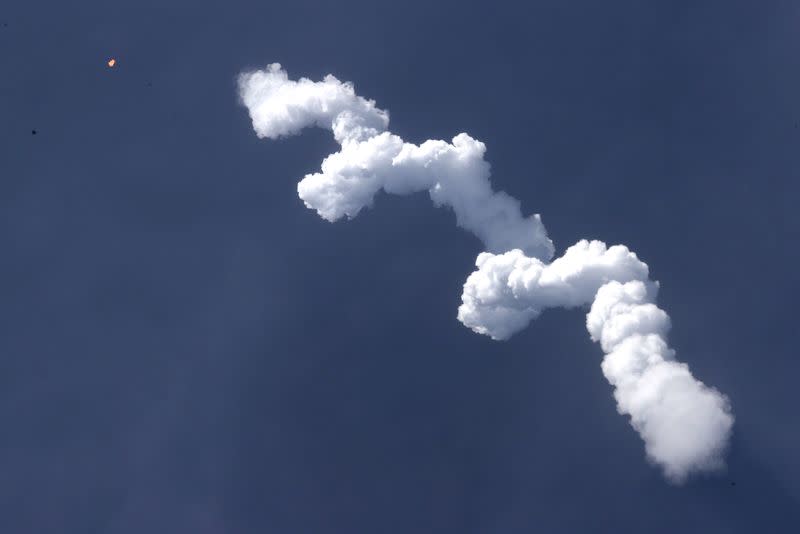 A SpaceX Falcon 9 rocket and Crew Dragon spacecraft carrying NASA astronauts Douglas Hurley and Robert Behnken launches, Cape Canaveral