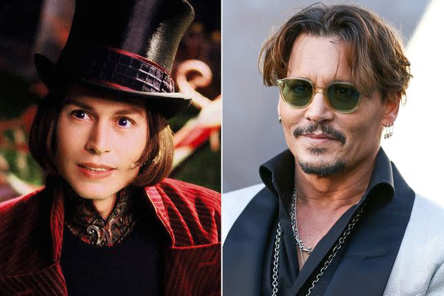 <p>Warner Bros; Rich Fury/Getty</p> Johnny Depp as Willy Wonka