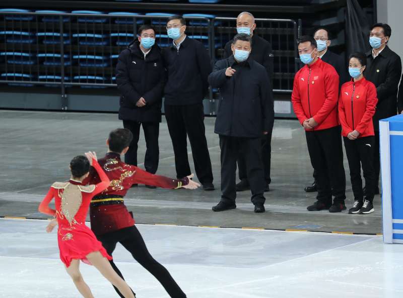 中國國家主席習近平視察2022年北京冬奧籌備情形。冬季奧運（AP）