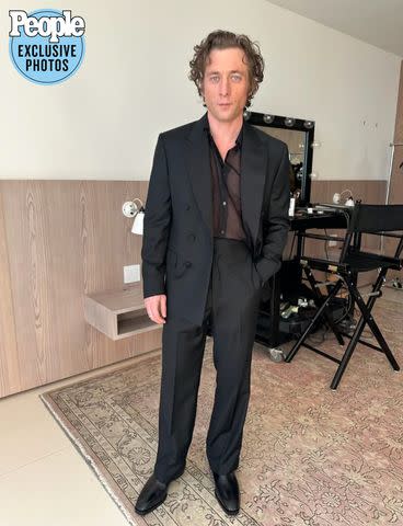 <p>BTS images courtesy of KC Fee</p> Jeremy Allen White ahead of the 2024 Golden Globes