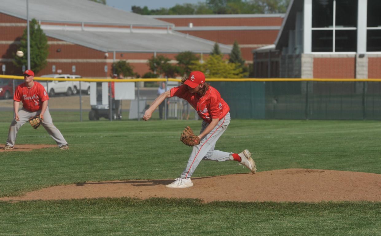 Buckeye Central's Alex Kanney pitches against Hardin Northern.