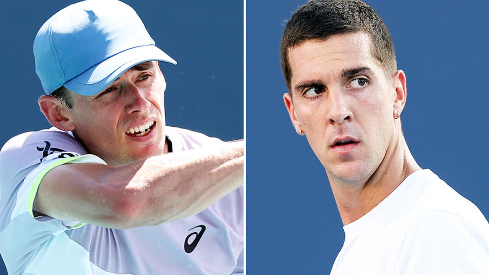 Alex de Minaur and Thanasi Kokkinakis, pictured here at the Miami Open.