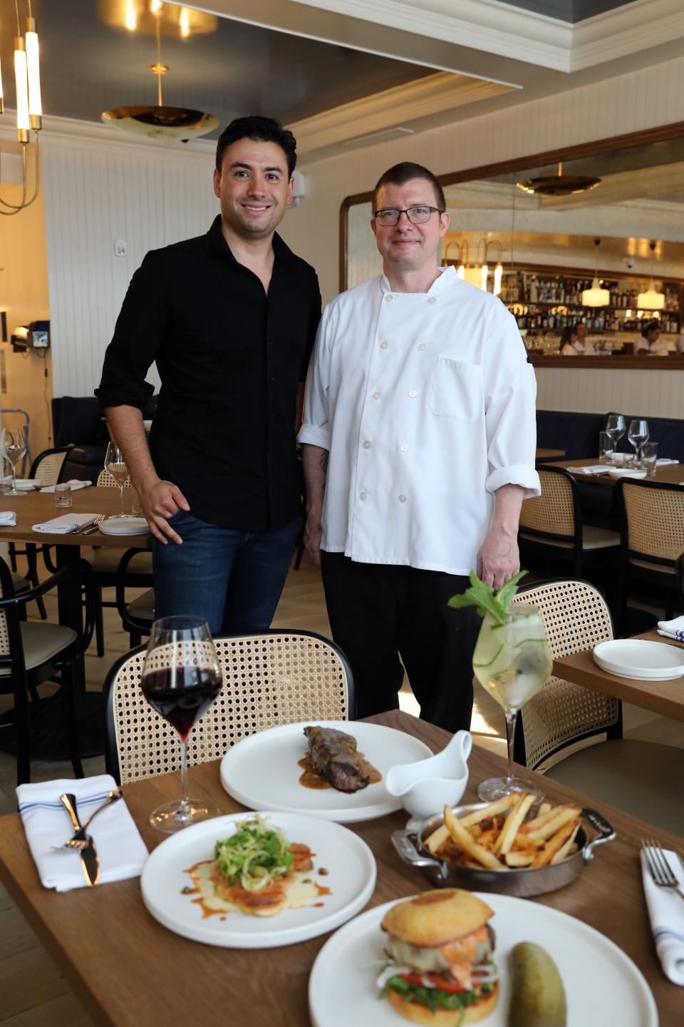 Owner Jonathan Aubrey and executive chef Josh Capone at Micheline, a new French bistro in Scarsdale Sept. 7, 2023.