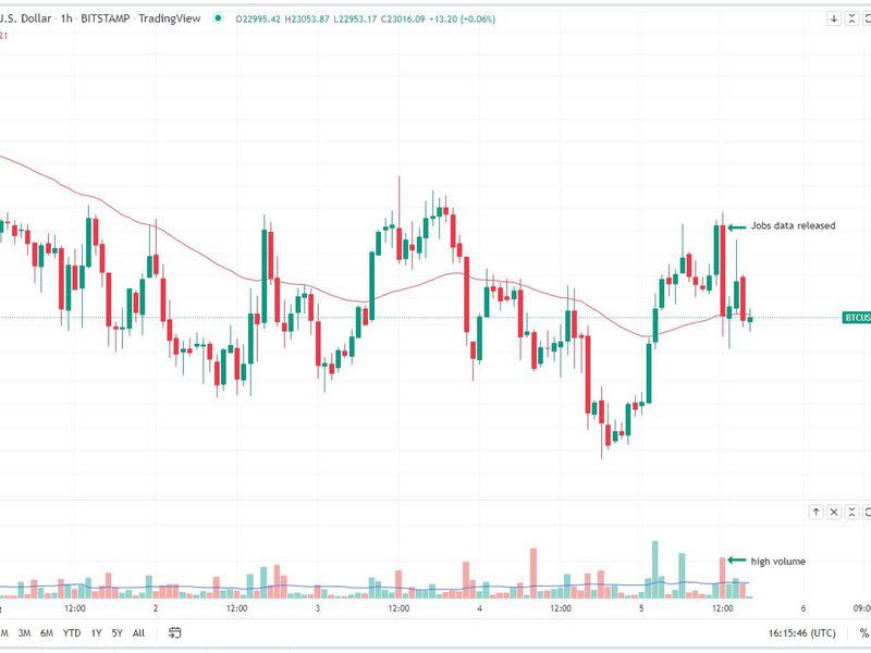 Bitcoin/U.S. dollar hourly chart (Glenn Williams Jr./TradingView)