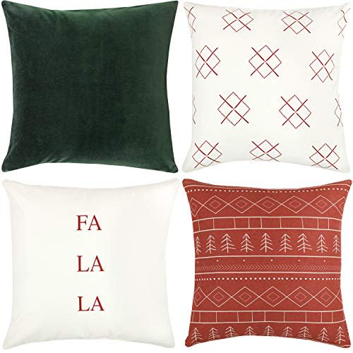 7) Woven Nook Decorative Throw Pillow Covers (Set of Four)