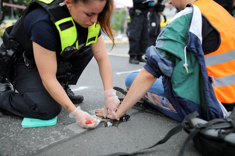 FILE PHOTO: "Letzte Generation" (last generation) activists protest in Berlin