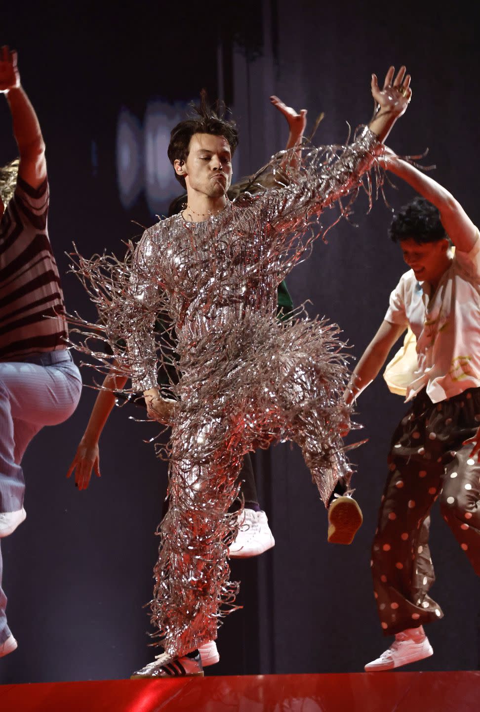 los angeles, california february 05 for editorial use only harry styles performs onstage during the 65th grammy awards at cryptocom arena on february 05, 2023 in los angeles, california photo by frazer harrisongetty images