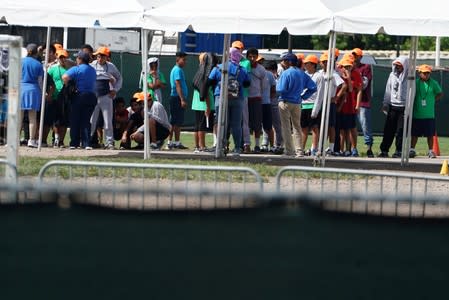 Children who have been incarcerated by Homeland Security are housed in tents in Homestead