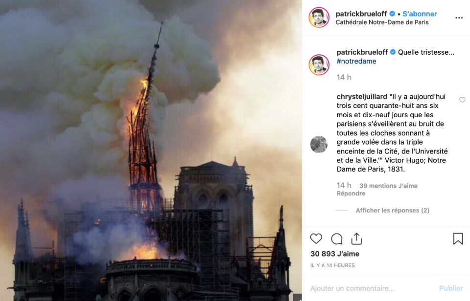 Les stars rendent hommage à Notre Dame de Paris