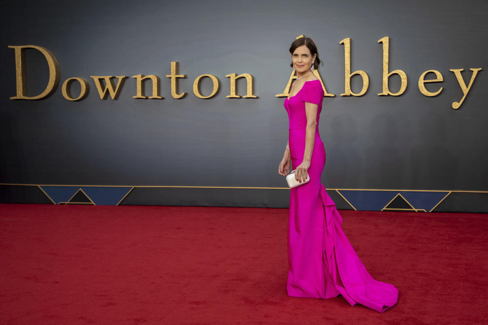 Actress Elizabeth McGovern poses for photographers upon arrival at the world premiere of the film 'Downton Abbey' in London, Monday, Sept. 9, 2019. (Photo by Vianney Le Caer/Invision/AP)