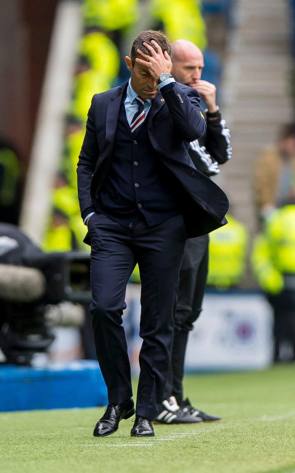 Rangers' manager Pedro Caixinha during the defeat - Credit: PA