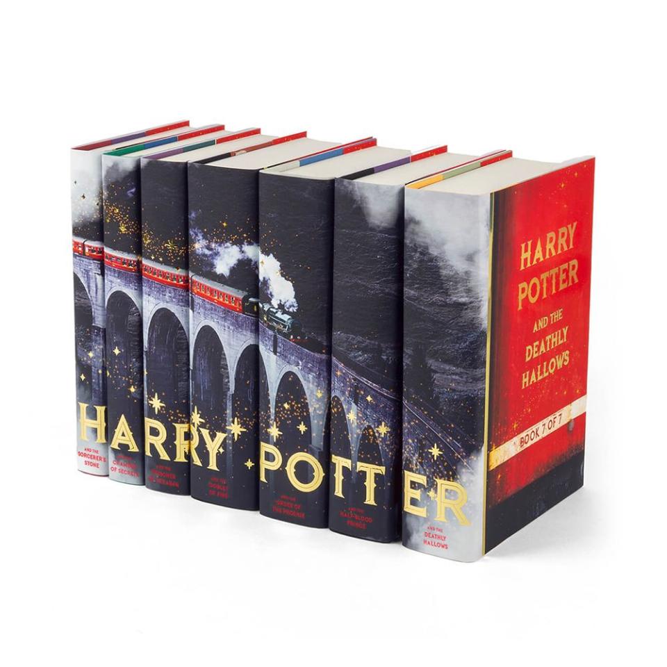 <p><a href="https://juniperbooks.com/collections/best-book-set-gifts/products/harry-potter-hogwarts-express-set" rel="nofollow noopener" target="_blank" data-ylk="slk:Shop Now;elm:context_link;itc:0;sec:content-canvas" class="link ">Shop Now</a></p><p>Harry Potter Train Book Set</p><p>juniperbooks.com</p><p>$365.00</p>