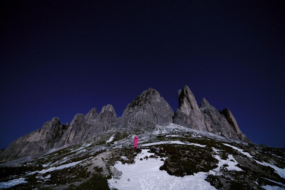 The pink bear in the Dolomites, Italy (Collect/PA Real Life)