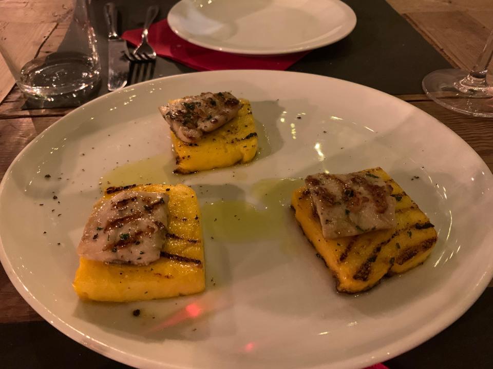 Sardines and fried polenta