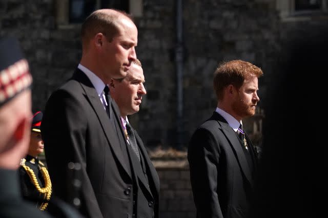 VICTORIA JONES/POOL/AFP via Getty Images Prince William, Peter Phillips and Prince Harry