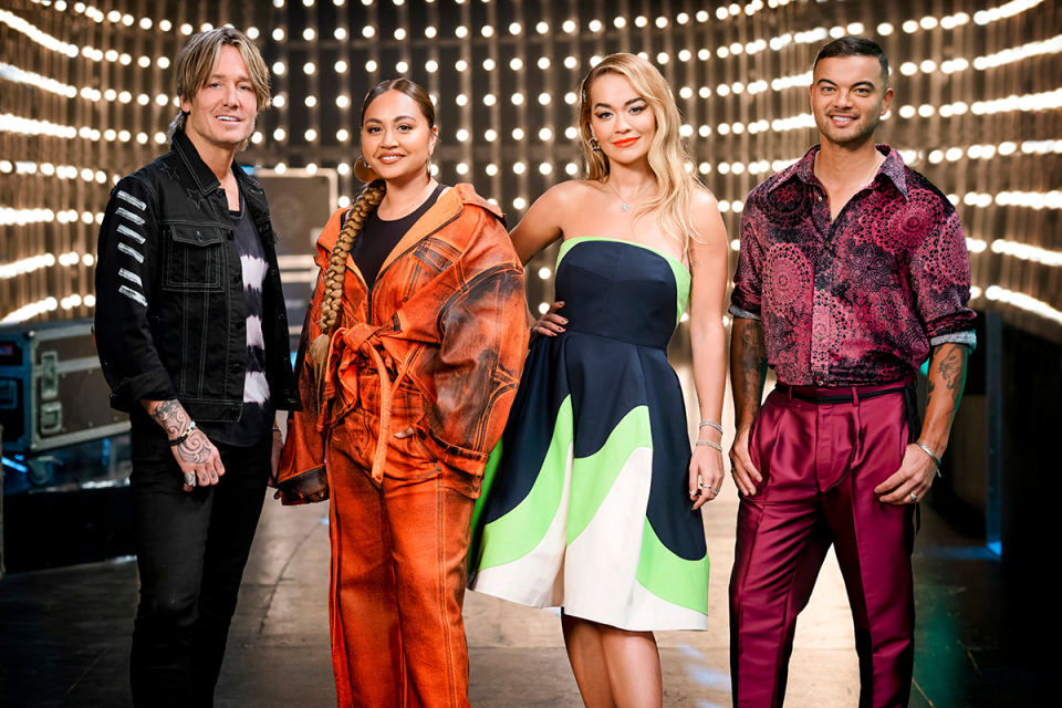 The Voice coaches Keith Urban, Jessica Mauboy, Rita Ora and Guy Sebastian.