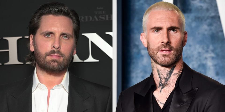 Side by side photo of Scott Disick and Adam Levine