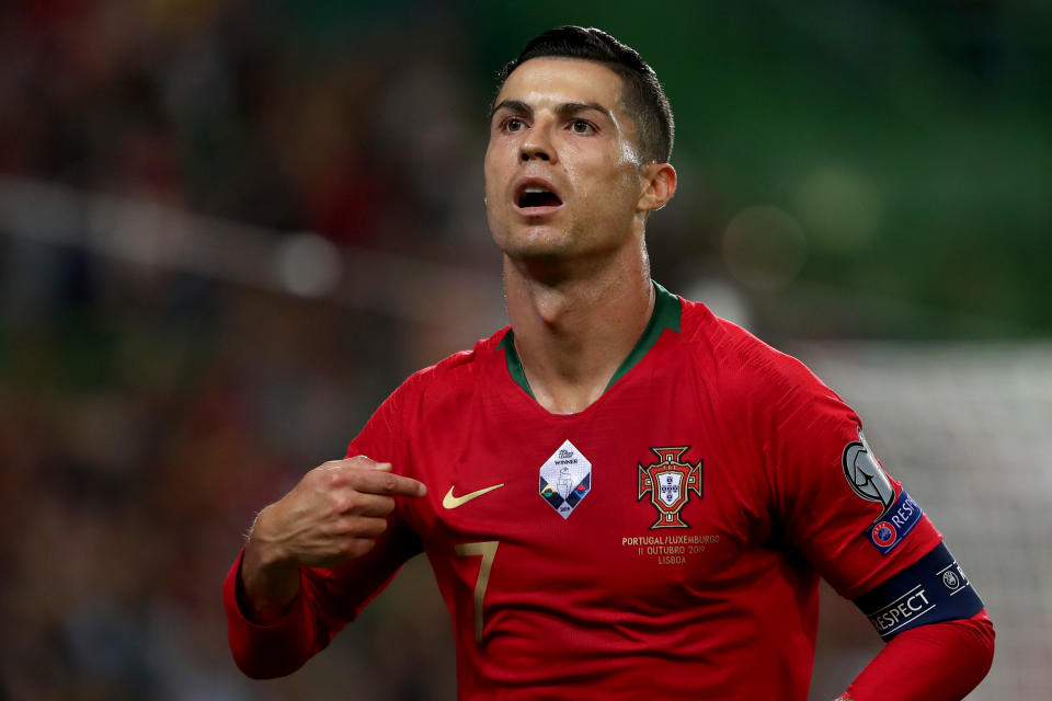 Portuguese soccer star Cristiano Ronaldo has tested positive for COVID-19, Portugals Football Federation said in a statement in Lisbon, Portugal, on October 13, 2020. The 35-year-old Juventus striker will miss Wednesdays UEFA Nations League game against Sweden but is well, has no symptoms and is in isolation, the federation said. (FILE PHOTO) (Photo by Pedro Fiúza/NurPhoto via Getty Images)