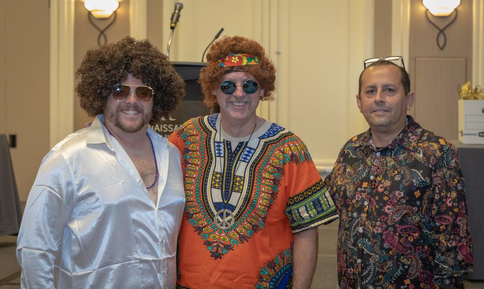 Desert Hot Springs Detective Chris James, Deputy Chief Steve Shaw and Chief Jim Henson bring the 1970s spirit at the 13th annual Support Services Appreciation Dinner on Nov. 4, 2022.