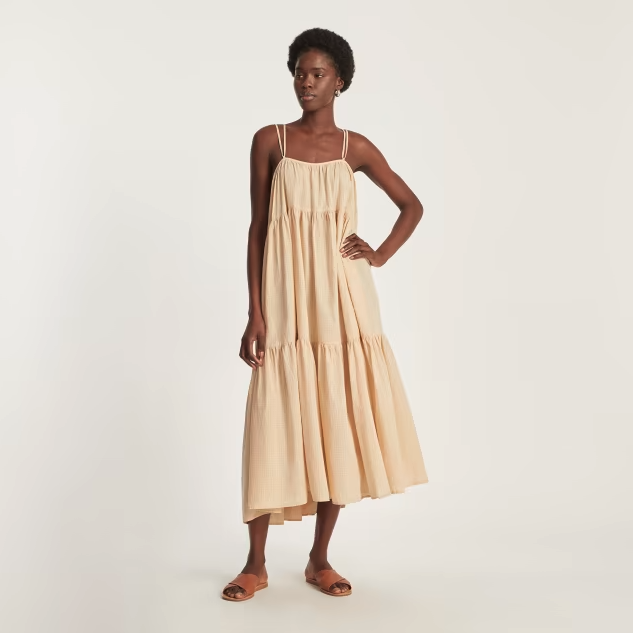 The Billow Tiered Maxi Dress. Image via Everlane.