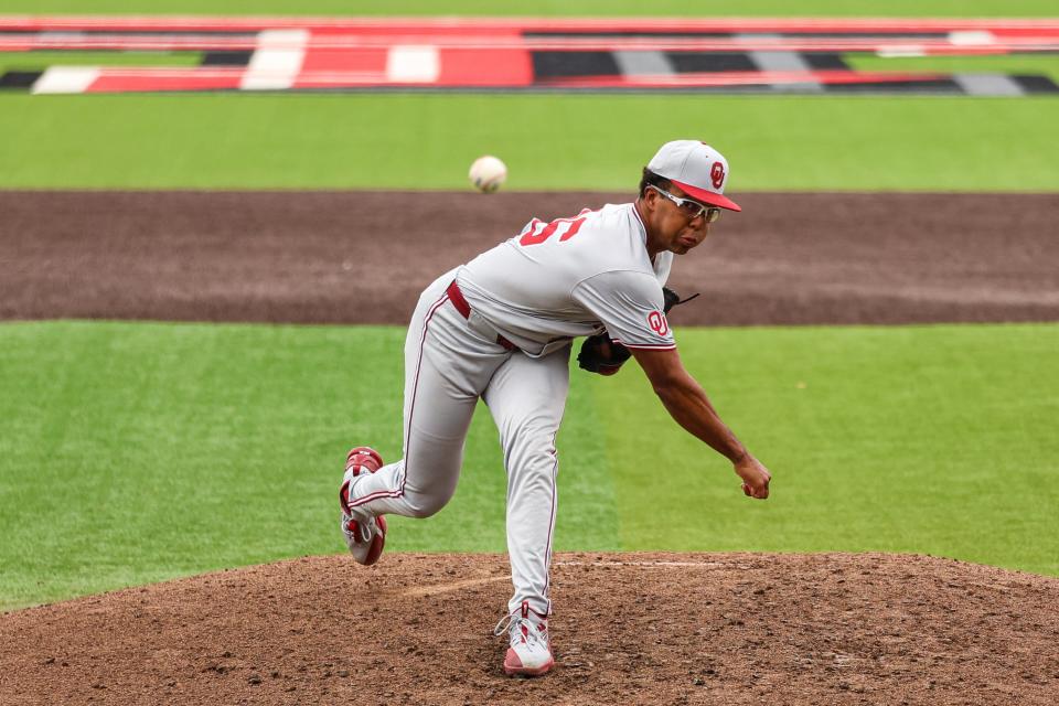 Oklahoma pitcher Kyson Witherspoon took a shutout into the sixth inning, helping the 23rd-ranked Sooners beat Texas Tech 7-5 Saturday in Big 12 baseball at Dan Law Field/Rip Griffin Park. Oklahoma has won the first two in a three-game series that concludes at 2 p.m. Sunday.