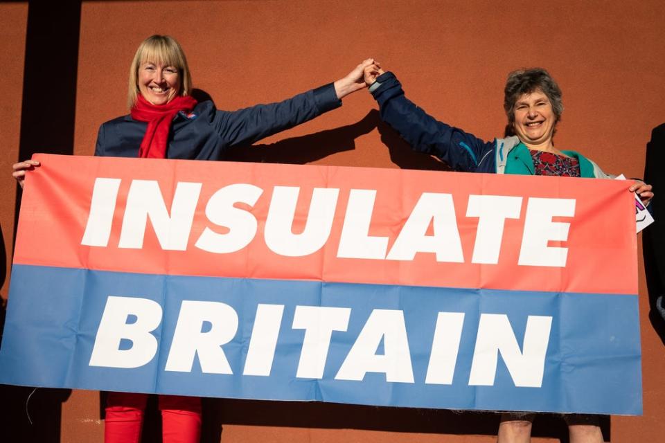 Emma Smart (left) and Dr Diana Warner outside HMP Bronzefield (Aaron Chown/PA) (PA Wire)