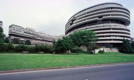 View of the Watergate Hotel in Washington on June 17, the 25th anniversary of the break-in at the headquarters of the Democratic National Committee.The ensuing Watergate scandal toppled Ricard M. Nixon from the presidency in 1972.