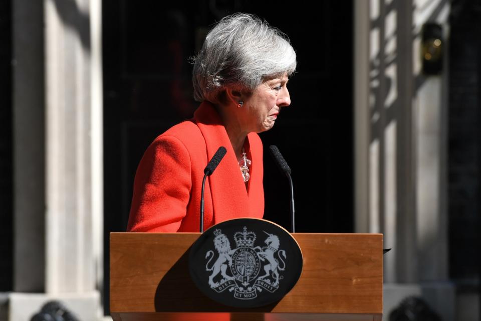 Theresa May has announced that she will step down as prime minister within weeks.Under mounting pressure from her own ministers and MPs, Ms May said she plans to quit as Conservative leader on 7 June.She will stay on as prime minister until a successor is elected, meaning she is likely leave No10 in mid-July, after three years in office.It will mark the end of a 20-year political career that included a long spell as home secretary.Here are the highs and lows of Ms May's time in politics.1 May 1997 \- After two previous failed bids to enter parliament, Theresa May is elected as Conservative MP for Maidenhead.7 October 2002 \- As chairman of the Conservative Party, Ms May famously warns the party faithful at their annual conference that the Conservatives risk being seen as "the nasty party". She says: "There's a lot we need to do in this party of ours. Our base is too narrow and so, occasionally, are our sympathies. You know what some people call us - the nasty party."12 May 2010 \- Ms May, previously the shadow work and pensions secretary, is appointed as home secretary in David Cameron's coalition government.25 April 2016 \- Making her only major intervention in the Brexit referendum campaign, Ms May argues in favour of Remain, saying that staying in the EU will make Britain "more secure from crime and terrorism". Her speech is carefully worded, however, and does not dismiss many of the arguments being made by Leave campaigners. 30 June 2016 \- Ms May launches her campaign to succeed David Cameron as prime minister, after he resigns in the aftermath of the Brexit vote. She promises that, under her leadership, Britain will leave the EU rather than "remain through the back door”. She says: “The country voted to leave the European Union, and it is the duty of the government and of parliament to make sure we do just that."11 July 2016 \- She becomes the prime minister in waiting after her only remaining rival, Andrea Leadsom, withdraws from the contest following a controversial newspaper interview in which she appears to suggest that she would make a better prime minister than Ms May because she has children.[[gallery-0]] 13 July 2016 \- Moments before entering No10 for the first time as prime minister, Ms May gives a speech in Downing Street in which she pledges to fight “burning injustices” in Britain. Promising to build "a country that works not for a privileged few, but for every one of us", she tells the British public: "I know you’re working around the clock, I know you’re doing your best, and I know that sometimes life can be a struggle. The government I lead will be driven not by the interests of the privileged few, but by yours."2 October 2016 \- In her first Conservative Party conference speech as prime minister, Ms May announces her red lines for negotiations with the EU on Brexit. She promises that freedom of movement and the jurisdiction of European courts in the UK will end when Britain leaves the bloc, and vows to start the two-year Article 50 Brexit process within six months18 April 2017 \- Ms May surprises everyone except her closest advisers by calling a snap general election for 8 June. She says: "We need a general election and we need one now. I have only recently and reluctantly come to this conclusion but now I have concluded it is the only way to guarantee certainty for the years ahead.”22 May 2017 \- Amid a mounting backlash against the Conservatives' policy on social care, which would see elderly people having to pay more, Ms May is forced to announce a rethink. She loses her temper during a press conference, angrily insisting: "Nothing has changed." It marks a new low for the Tories' struggling campaign.4 June 2017 \- The prime minister responds to the third terrorist attack in Britain in three months. After deadly attacks in Westminster and Manchester, seven people are killed by near London Bridge. Ms May says “enough is enough” and declares: “Defeating this ideology is one of the great challenges of our time.”8 June 2017 \- Ms May unexpectedly loses her Commons majority at the general election. She is forced to make a pact with the DUP to prop her up in parliament. Shortly afterwards, she tells Tory MPs: "I got us into this mess and I will get us out of it."15 June 2017 \- In the wake of the Grenfell Tower fire, the prime minister is criticised for not meeting victims during a visit to the site the following day. Days later, she is booed when she does finally meet with victims of the tragedy. She later admits her initial response was "not good enough".3 October 2017 \- One of her lowest points as prime minister. Ms May’s speech to the Conservative Party conference descends into farces as it is interrupted by a prankster, several prolonged coughing fits and the backdrop behind her falling apart. The speech was intended to reassert her authority, but further weakens her position. 6 July 2018 \- Ms May gathers her cabinet at her Chequers country retreat to thrash out a proposal for the UK's future relationship with the EU after Brexit. But she loses two senior ministers within hours, as foreign secretary Boris Johnson and Brexit secretary David Davis resign in protest at the plan.3 October 2018 \- Her third and, as it turns out, final speech as leader to the Conservative Party conference. She stuns everyone by appearing on stage dancing to the tune of Abba's 'Dancing Queen' - a joke about a recent trip to Africa, where she was mocked for her dancing skills. 14 November 2018 \- The cabinet approves the Brexit deal that the prime minister has negotiated with the EU. The deal is published but is immediately criticised by Tory Eurosceptics, who say it would keep the UK too closely aligned with the EU. The Northern Ireland backstop, which dictates what would happen to the Northern Ireland border if a trade deal with the EU cannot be agreed, becomes the main point of contention. It will ultimately prove to be the downfall of the deal - and of Ms May.25 November 2018 \- Ms May travels to Brussels for a European Council meeting at which EU leaders approve the Brexit deal. The prime minister says the plan "delivered for the British people" and sets the UK "on course for a prosperous future".10 December 2018 \- The prime minister postpones the "meaningful vote" in the Commons on her Brexit deal after it becomes clear that she will lose. Addressing MPs, she admits that the plan "would be rejected by a significant margin" if the vote went ahead. 12 December 2018 \- A vote of no confidence in Ms May's leadership is held after the required number of Tory MPs demanding a ballot passes the threshold of 48. Ms May comfortably sees off the attempt to oust her, winning the vote by 200 to 117.15 January 2019 \- In the first vote on Ms May's Brexit deal, MPs defeat the plan by 432 votes to 202 - a margin of 230 votes. It is the biggest House of Commons defeat in history.16 January 2019 \- Jeremy Corbyn calls a vote of no confidence in the government. The House of Commons spends most of the day debating the confidence motion, but Ms May wins by 325 votes to 306.12 March 2019 \- The prime minister puts her Brexit deal to a second vote in the Commons. It is comprehensively rejected again, albeit by a smaller margin of 149.21 March 2019 \- With no prospect of passing and implementing her deal in time to meet the 29 March Brexit deadline, Ms May travels to Brussels to seek an extension to the Article 50 process. The EU agrees to a short delay until 22 May if parliament approves an exit deal before the end of March, but says the UK must leave the bloc on 12 April if it does not. 29 March 2019 \- In a third attempt to win parliamentary support for her deal, Ms May splits the withdrawal agreement element of the plan from the declaration on the future EU-UK relationship. The attempt again ends in failure. Despite winning over dozens more Conservative MPs, the withdrawal agreement is rejected by 344 votes to 286, a margin of 58.10 April 2019 \- Ms May has failed to secure MPs' backing for her withdrawal deal, and is forced to return to Brussels to seek a further extension to Brexit. She wants to delay only until the end of June, but EU leaders insist on a longer extension, until 31 October. They give the UK the option of leaving before this date if parliament finds a way to approve a Brexit deal.21 May 2019 \- In a last throw of the dice, Ms May delivers a speech announcing a number of compromises on her original Brexit deal, which she hopes will win the support of wavering MPs. The speech has the opposite effect, sparking fury among Tory MPs. Her Commons leader, Andrea Leadsom resigns, and other senior cabinet ministers ask for private meetings with the prime minister to tell her that they cannot support the deal. Pressure mounts on the executive of 1922 Committee, which represents Tory MPs, to change party rules to allow another vote of confidence in Ms May.24 May 2019 \- Speaking on the steps of Downing Street less than three years after taking office, Ms May announces that she will stand down as leader of the Conservative Party on 7 June. She says she will stay on as prime minister until a successor is chosen, which is expected to take around two months. Her voice cracks as she says: "I will shortly leave the job that it has been the honour of my life to hold – the second female prime minister but certainly not the last. I do so with no ill-will, but with enormous and enduring gratitude to have had the opportunity to serve the country I love."