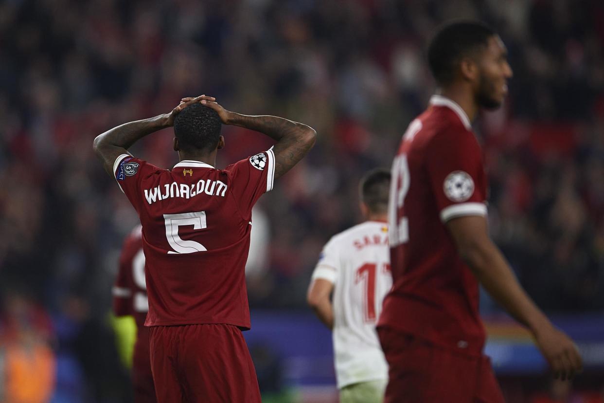 Sevilla shock | Liverpool blew a three goal lead at the Sanchez Pijuan: Getty Images