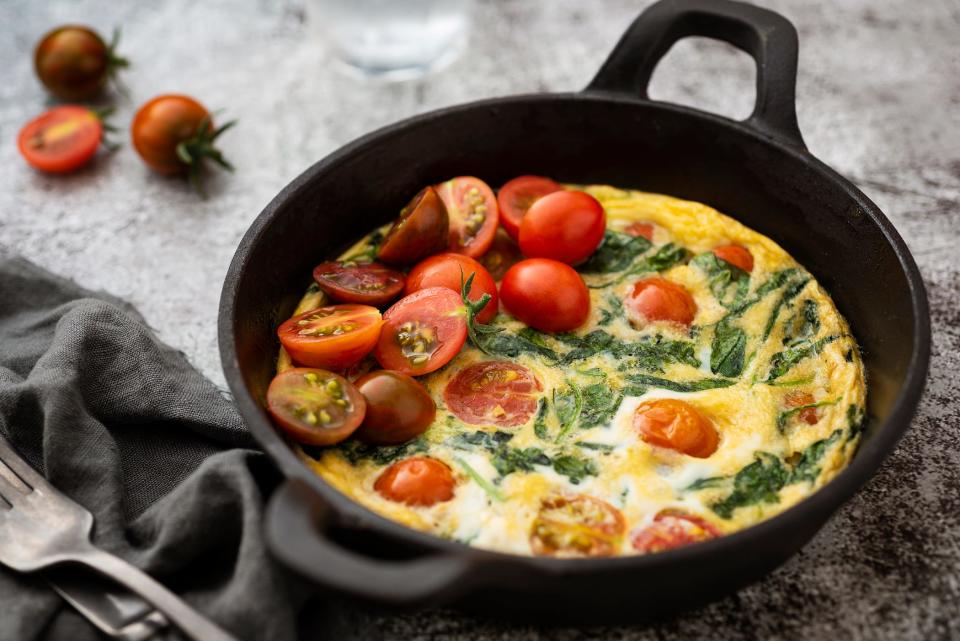 tomato spinach omelette