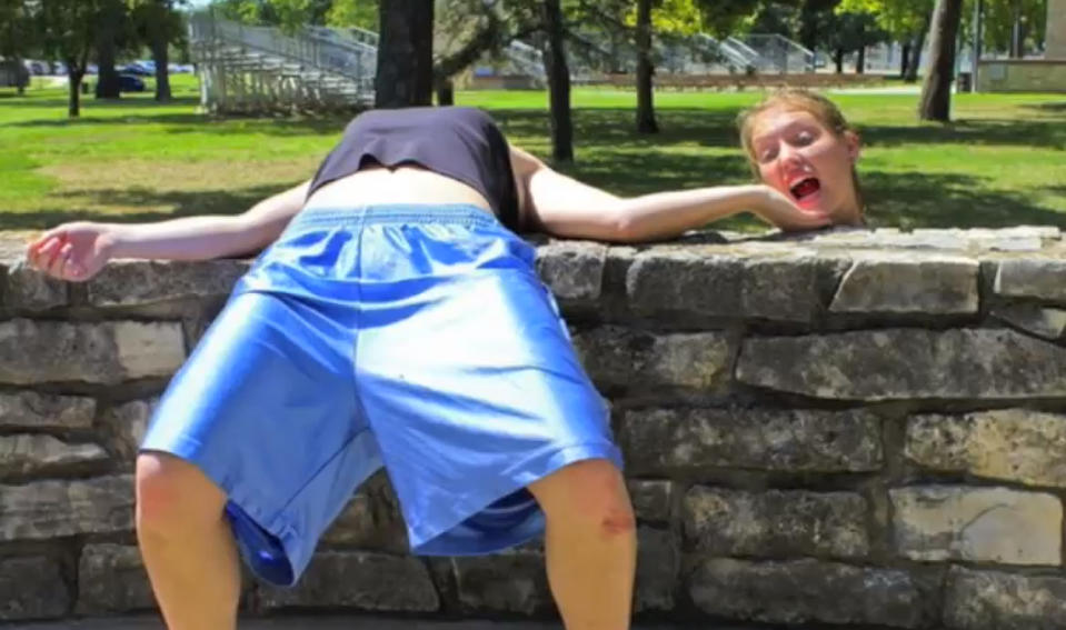 'Horsemanning' is the latest web craze, deposing popular 'planking'. Photo- Youtube.com