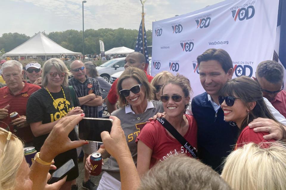 Ron DeSantis campaigning at Iowa State University