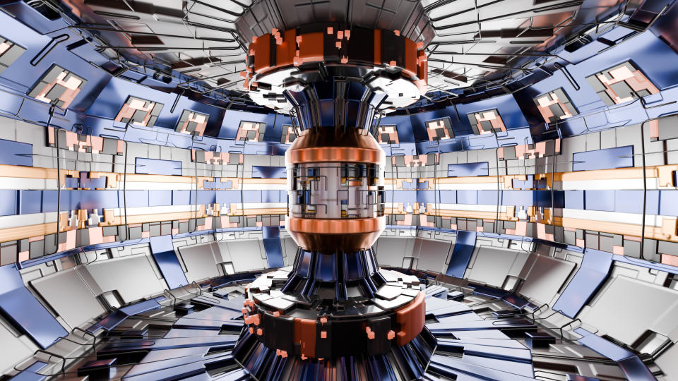 Recreación en 3D del reactor de fusión nuclear Tokamak. Foto: Getty Images. 