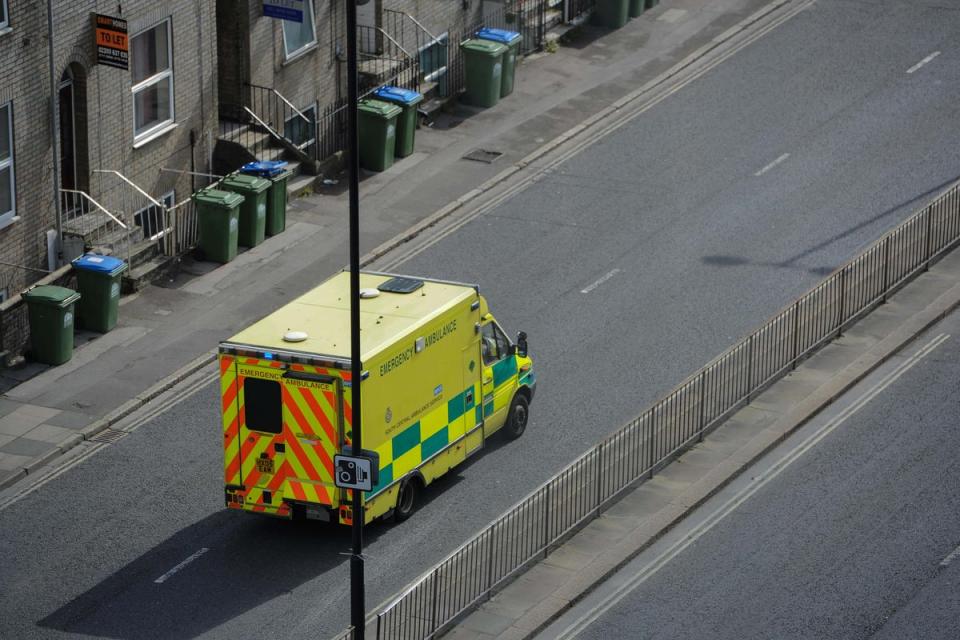 A patient tried to hack a paramedic’s ear off with a meat cleaver – causing a reversing ambulance to hit a parked car – after being refused treatment (PBWPIX/Alamy/PA)