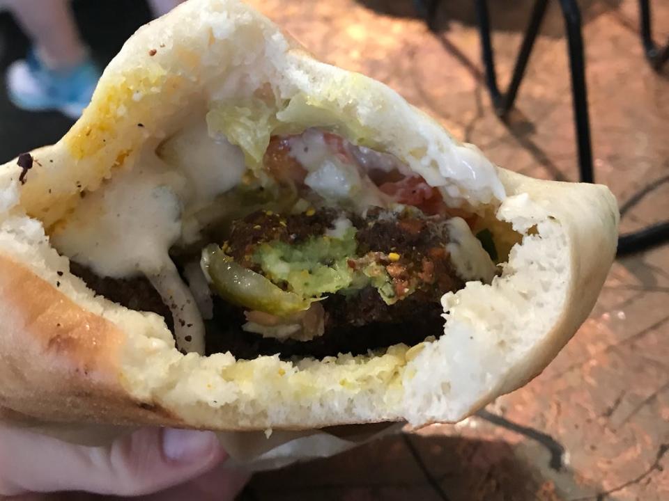 This falafel sandwich I had was banging.