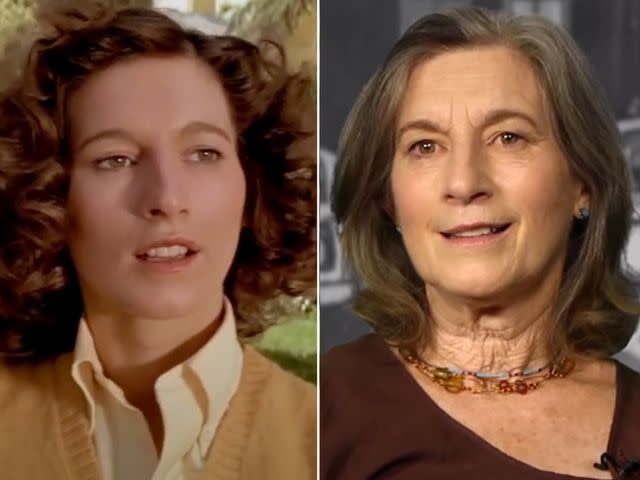 <p>Compass International Pictures ; ScreamTV YouTube</p> Nancy Kyes as Annie Brackett in 'Halloween' in 1978. ; Nancy Kyes in 2013.