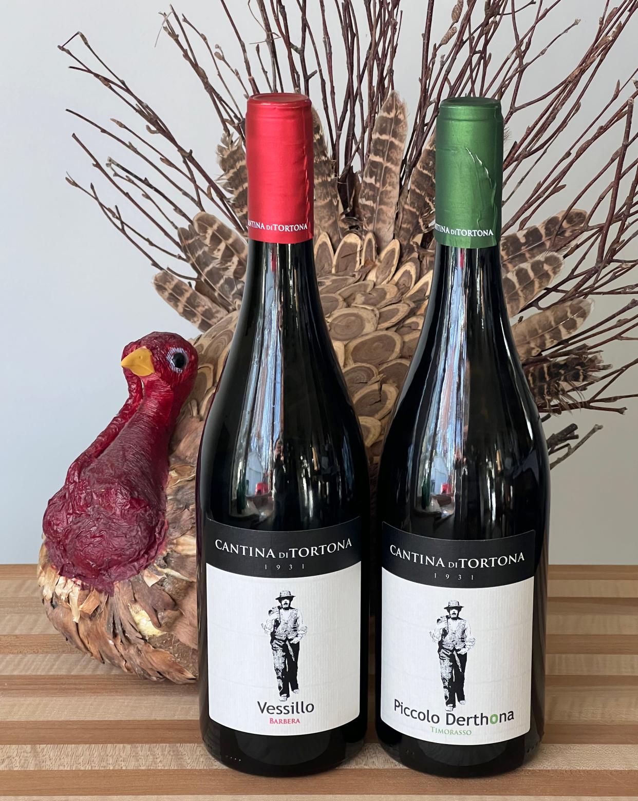 Two Italian wines to enjoy with your Thanksgiving Day feast: a red barbera and a white timorasso, from Cantine Di Tortona.