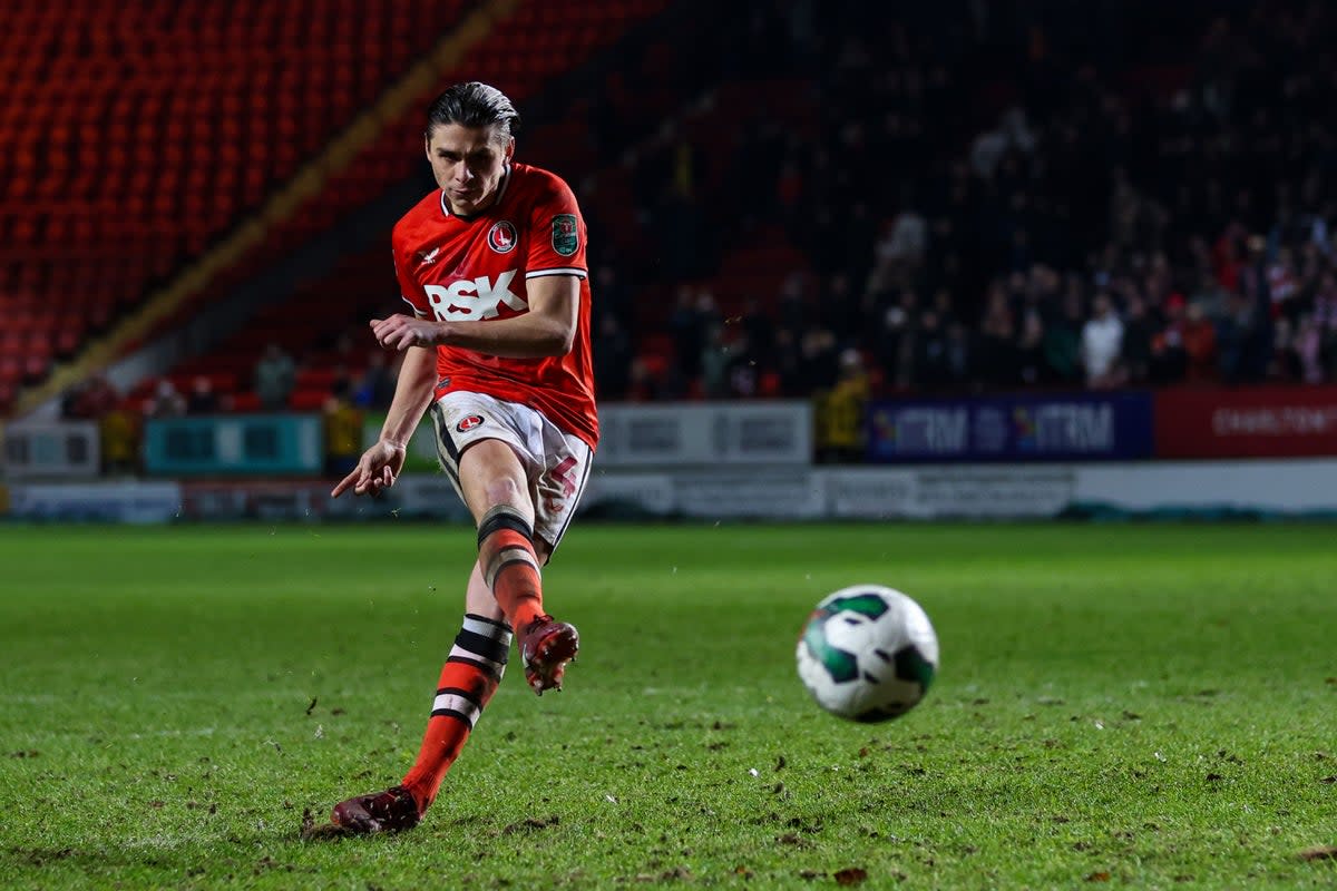 George Dobson is backing Charlton to beat Manchester United if their Carabao Cup tie goes to penalties (Steven Paston/PA) (PA Wire)